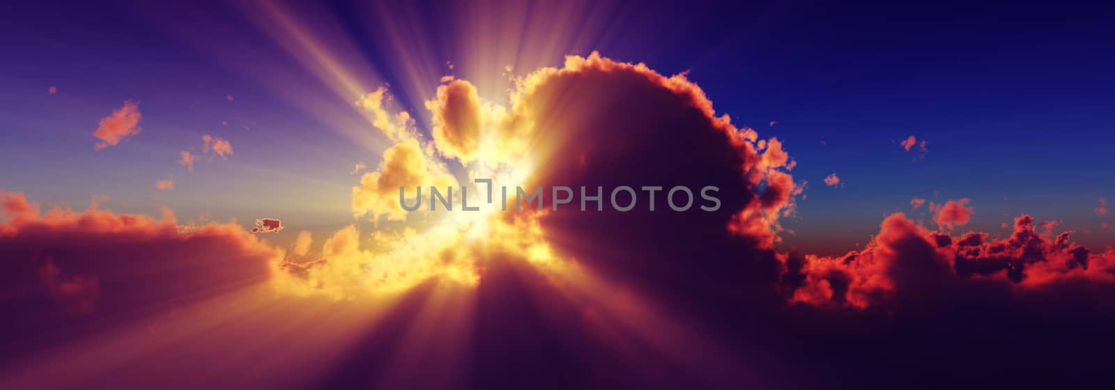 above clouds sun ray sunset by alex_nako