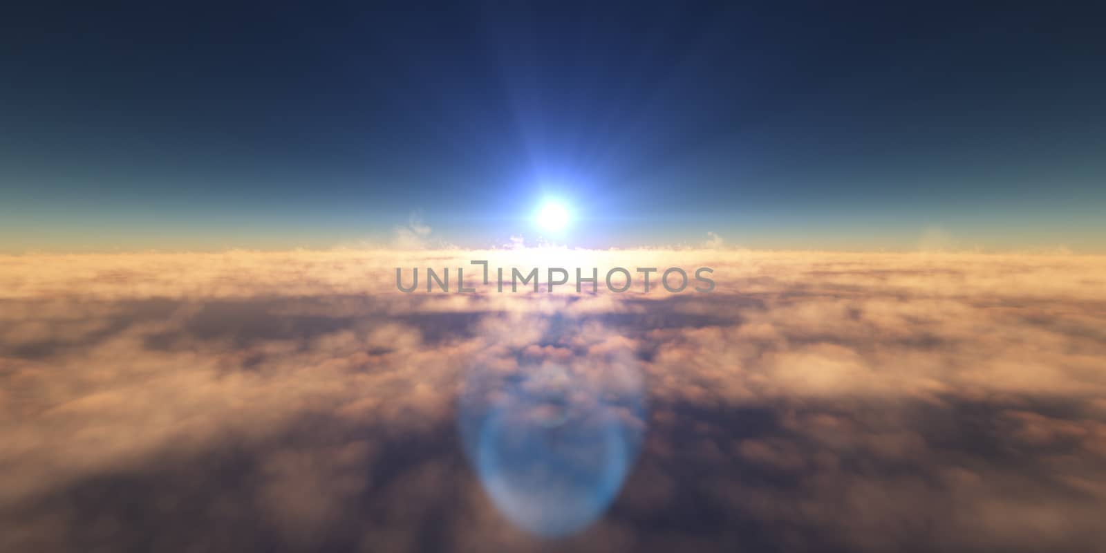 fly above clouds sunset landscape by alex_nako