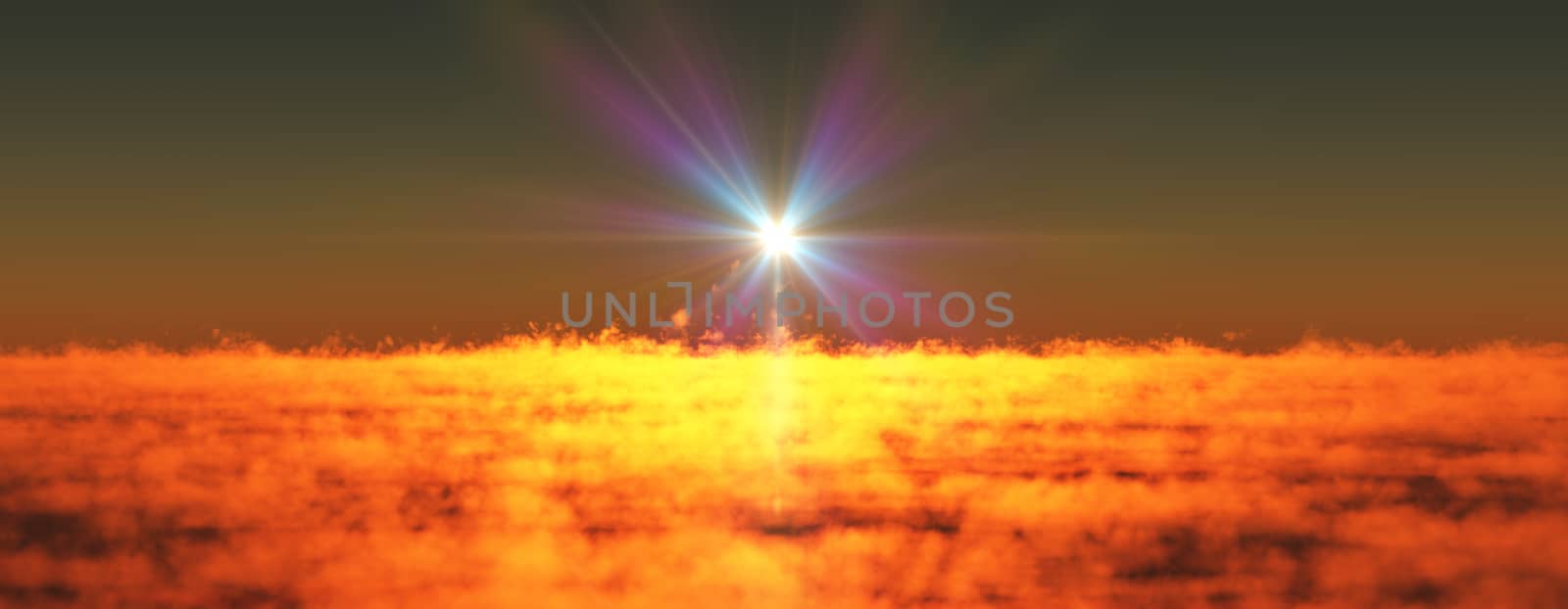 fly above clouds sunset landscape by alex_nako