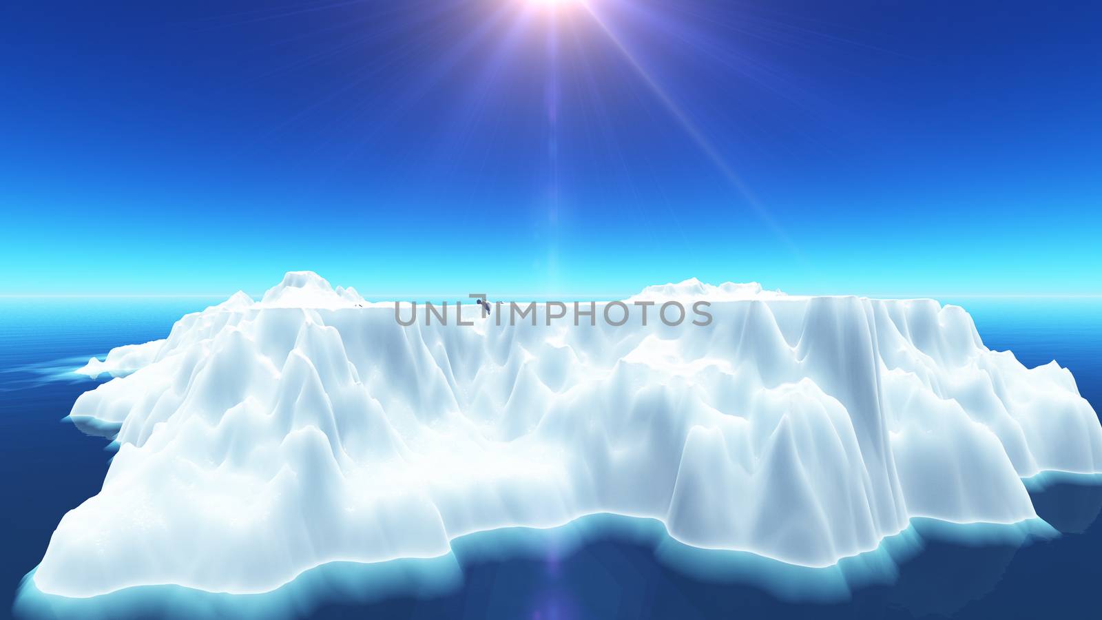 Ice berg on see 3d render by alex_nako