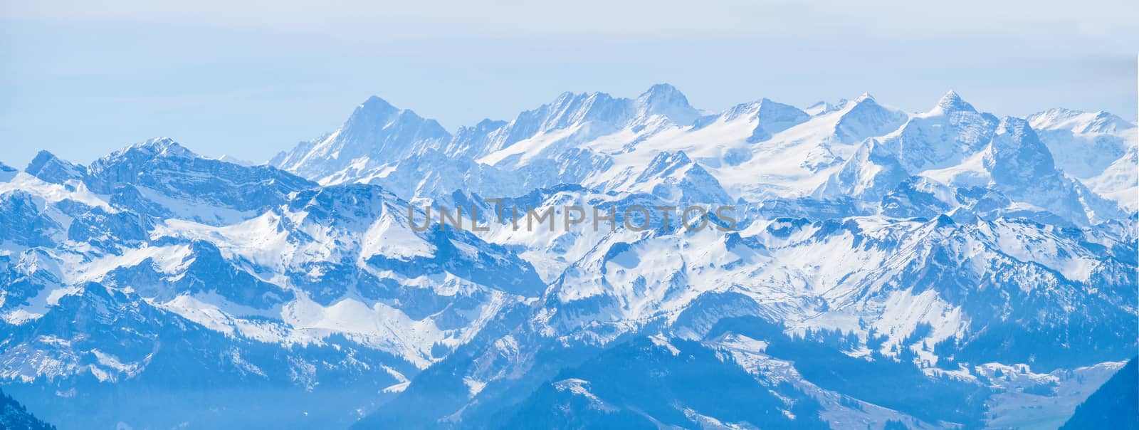 Panoramic view alps from Rigi Kulm (Summit of Mount Rigi, Queen  by Surasak