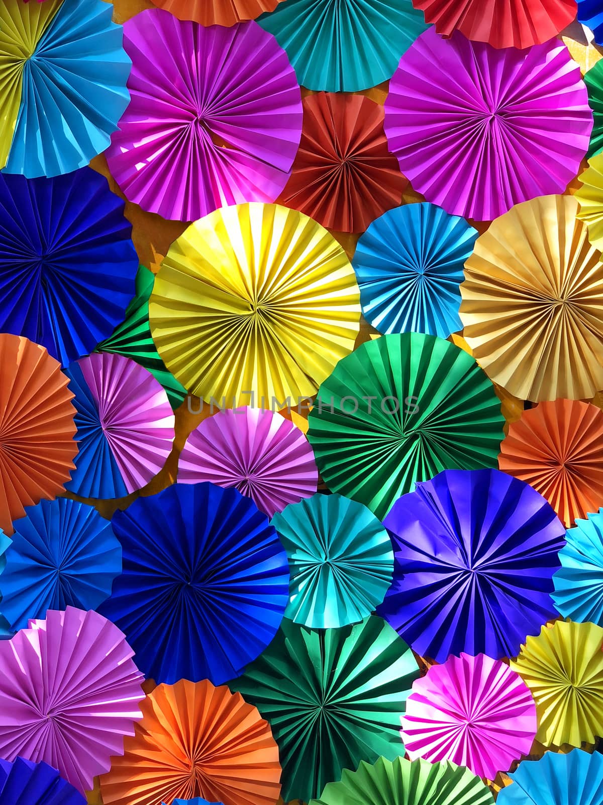 Colorful real paper background in daylight