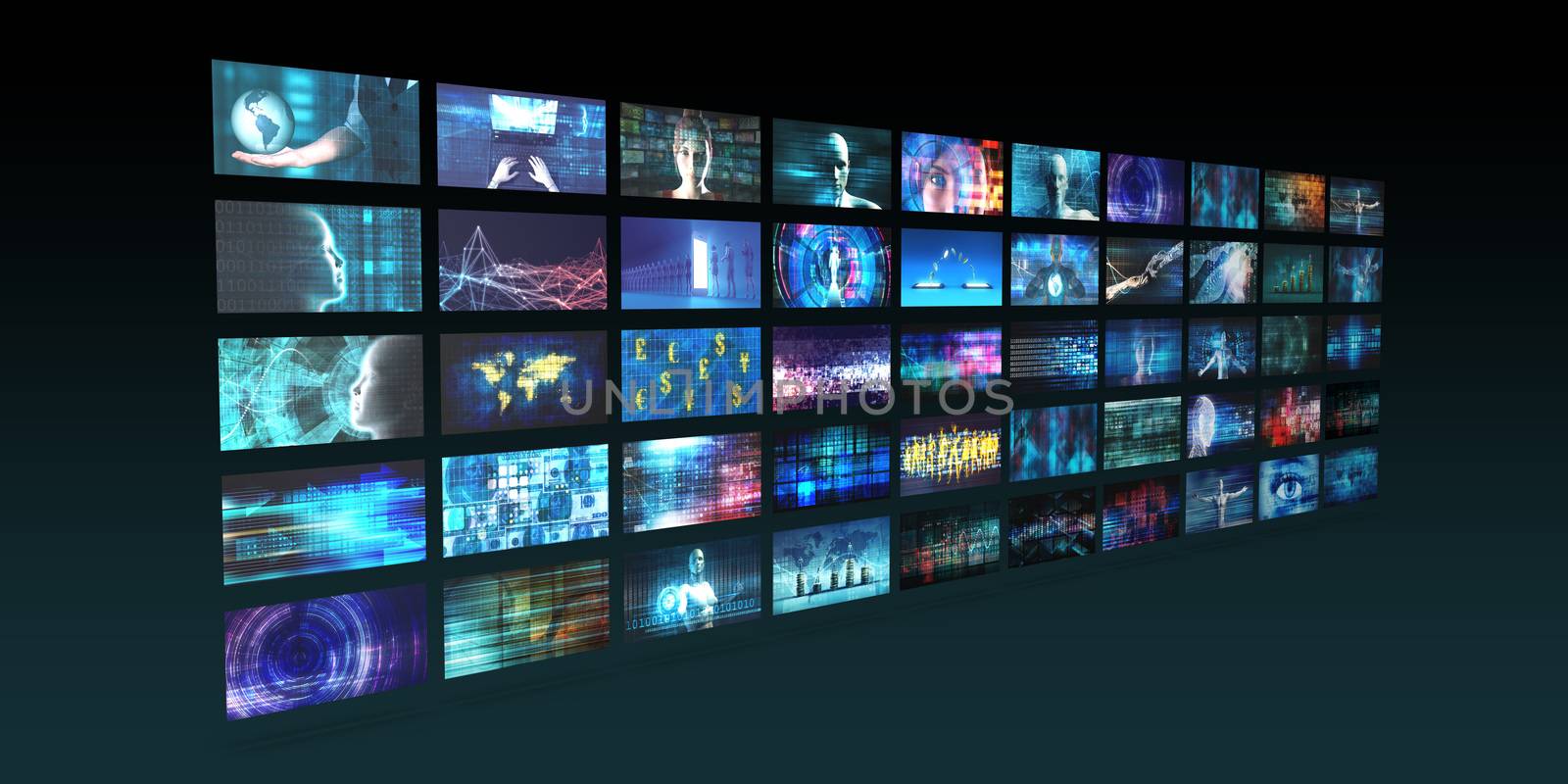 Multimedia Content Streaming and Digital Entertainment Video Concept