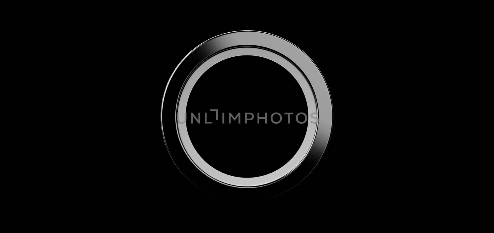 3d render, gray ring on black background. jewelry metal circle shape. empty space with ultraviolet light. metallic jewel fashion show stage, abstract dark illustration by Andreajk3