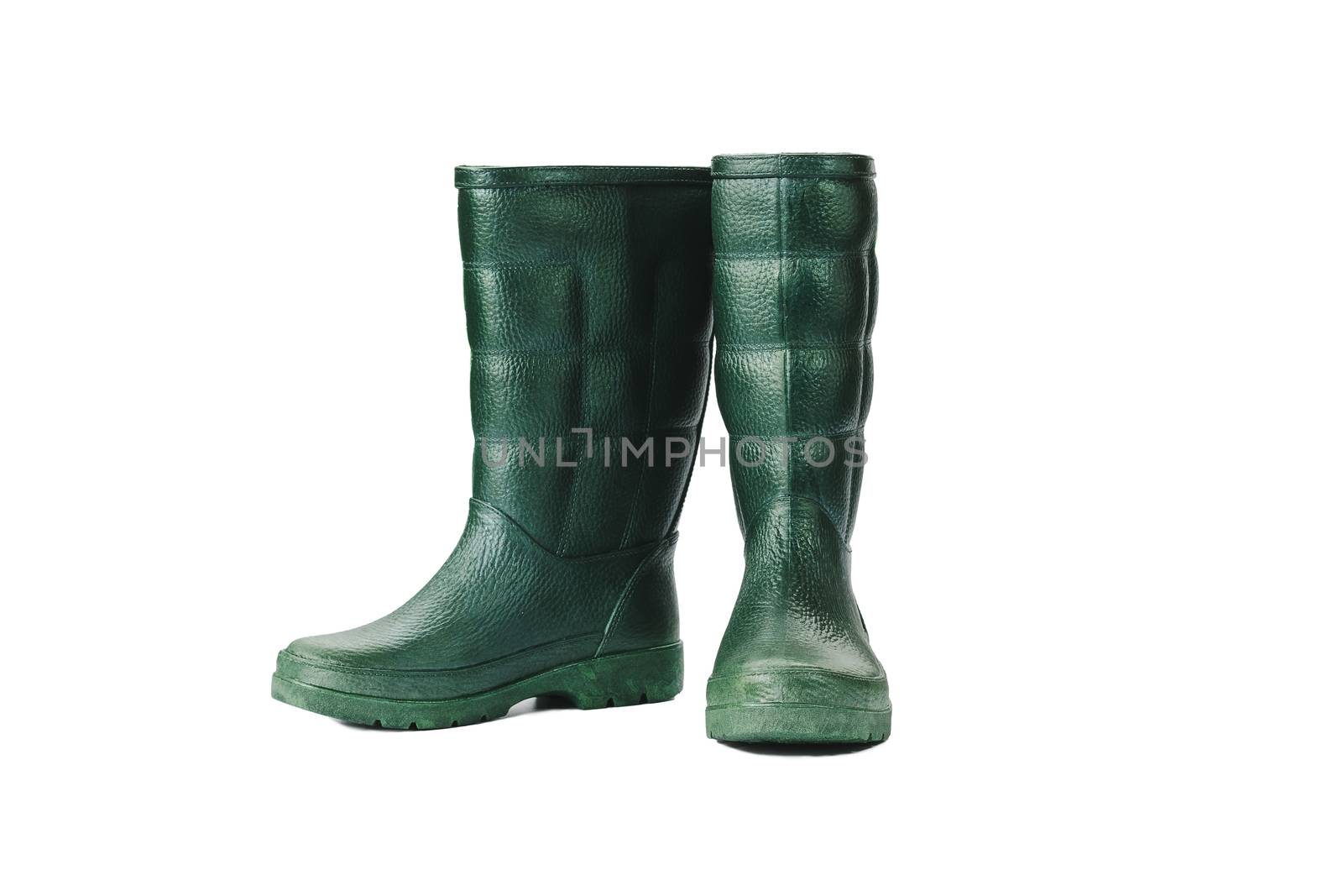 Rubber boots waterproof isolated on white background, with clipping path.