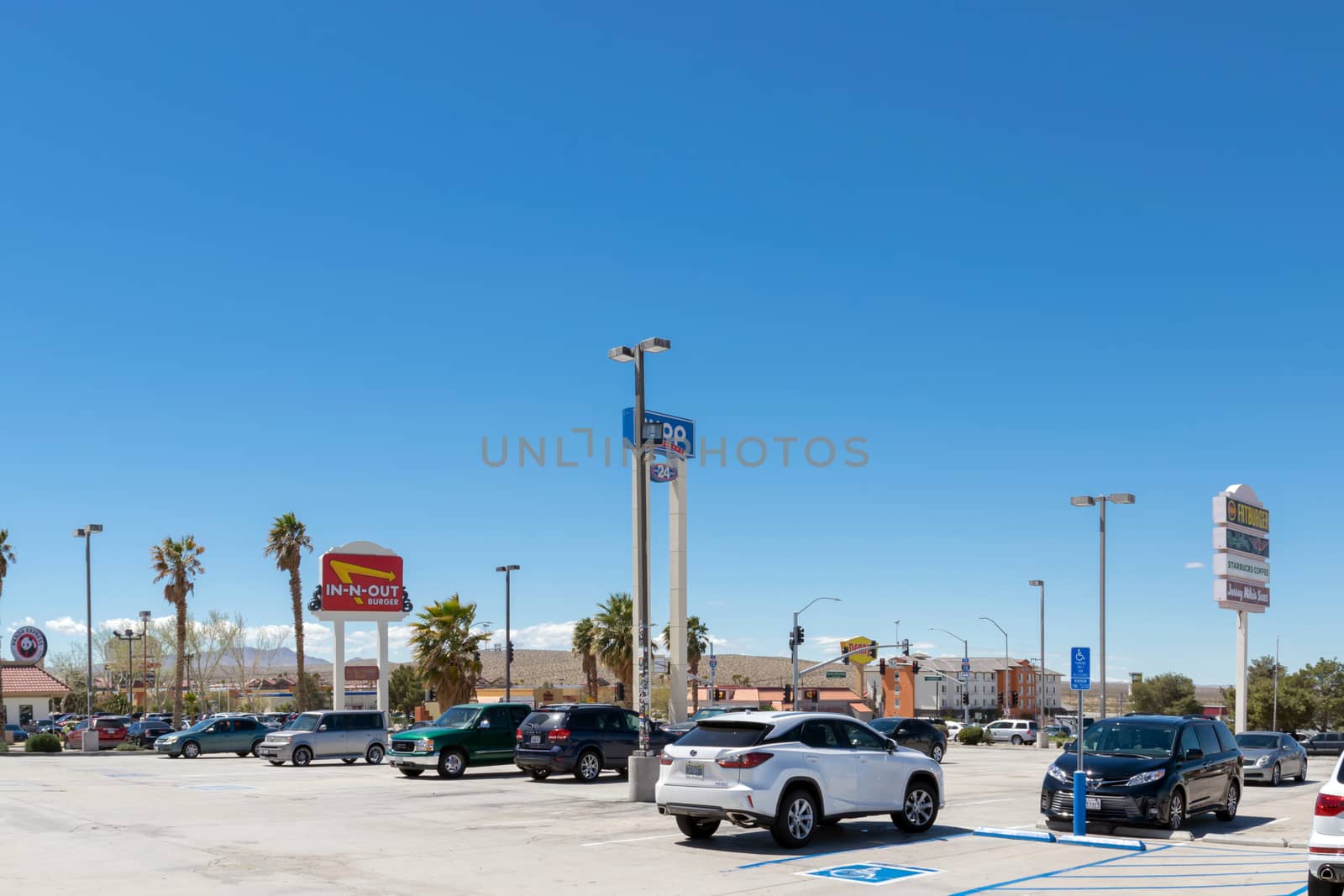 Las Vegas, Nevada/United states Of America-April 8, 2018: Mid-way car park on the 15th street between Los Angeles and Las Vegas.