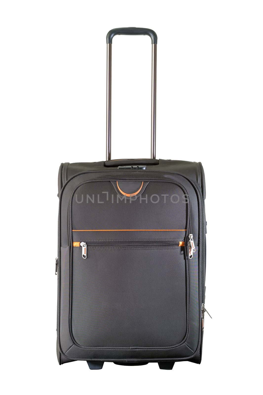 Brown suitcase isolated on white background with clipping path.