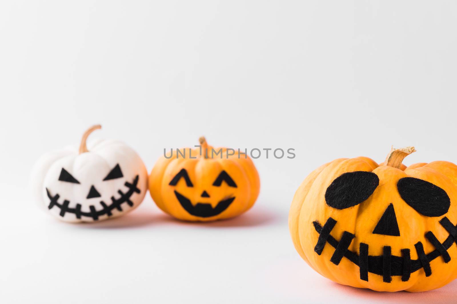 ghost pumpkin head jack lantern scary smile by Sorapop
