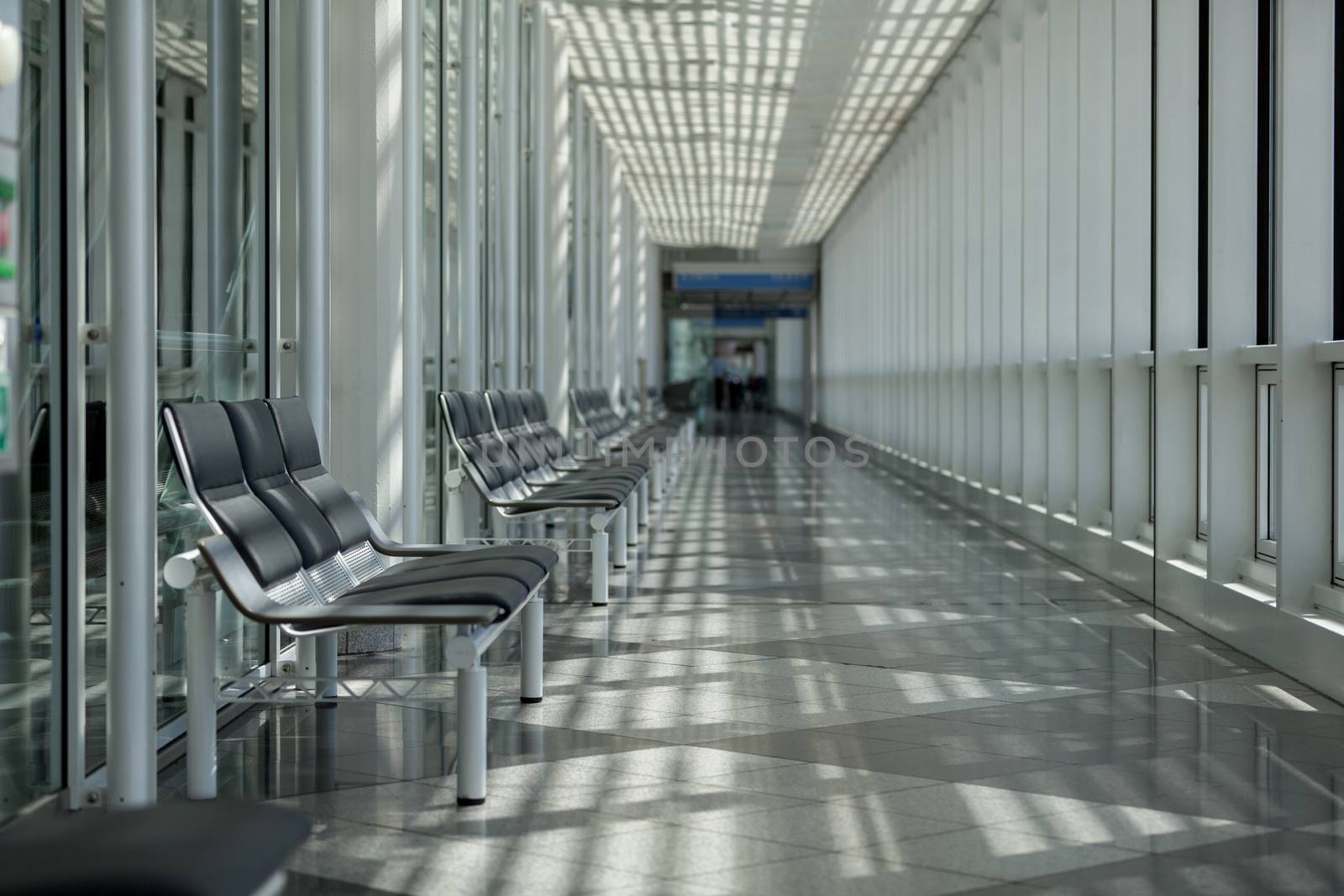 Airport, waiting room, traveler area