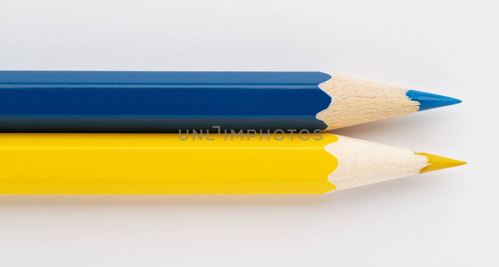 The State flags made of colorful wooden pencils Ukraine