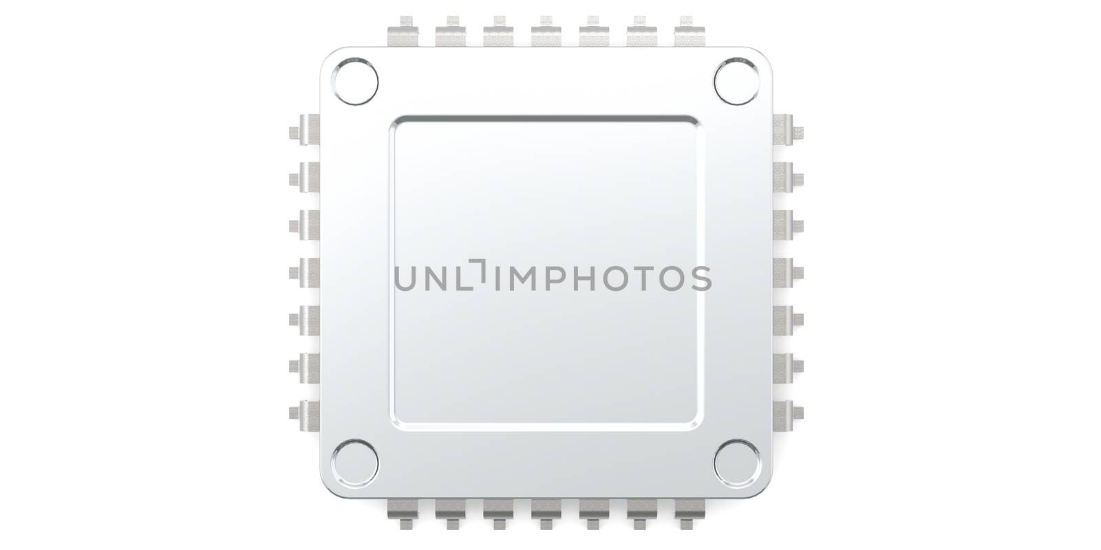 Computer chip isolated on white background, 3D rendering