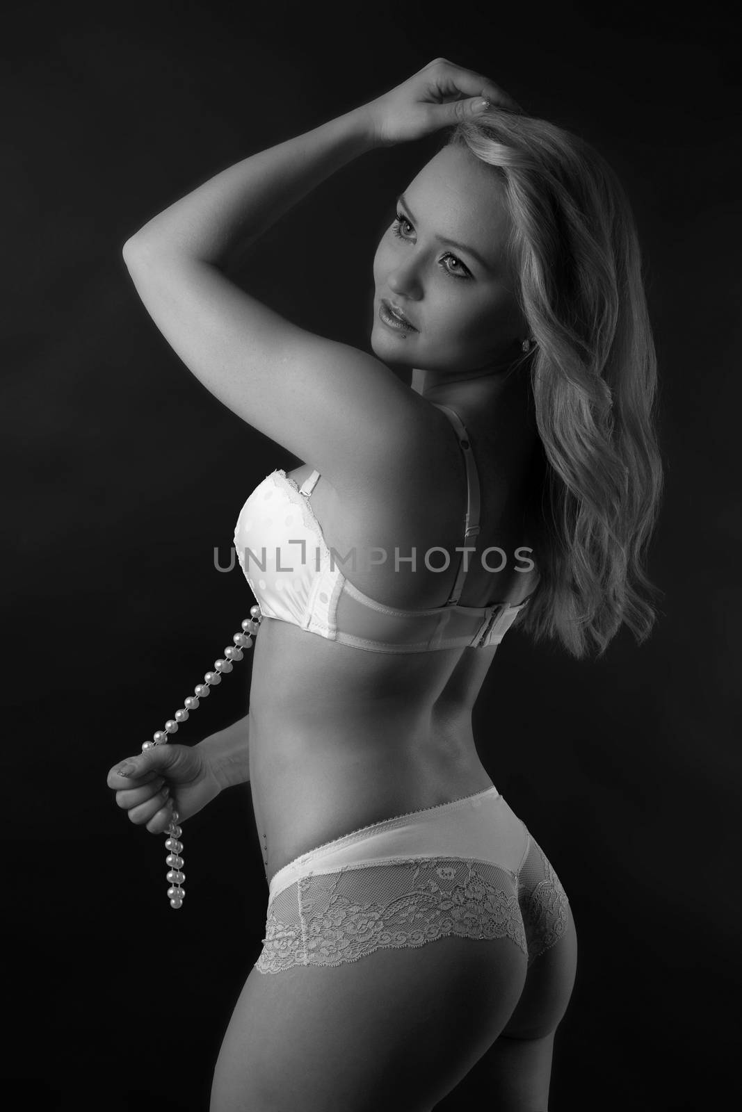 Young woman in white lingerie by 25ehaag6