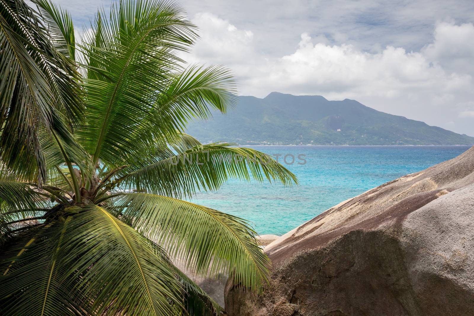 View to an another tropical island in the Indian ocean