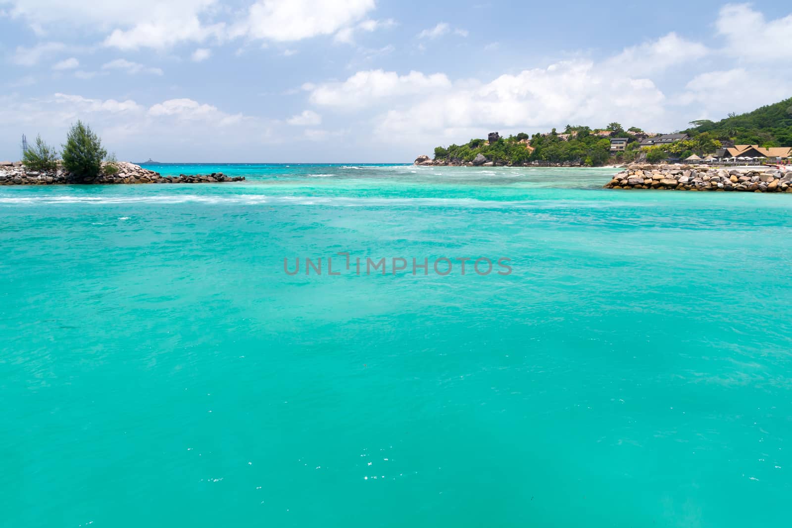 Water with some rocks and small islands
