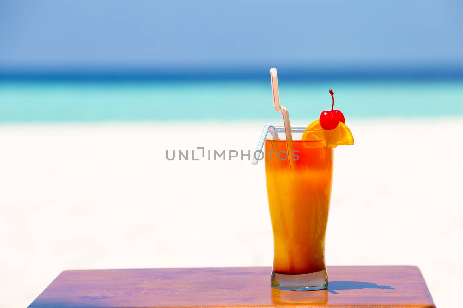 Coloerful cocktail and beverage on the beach
