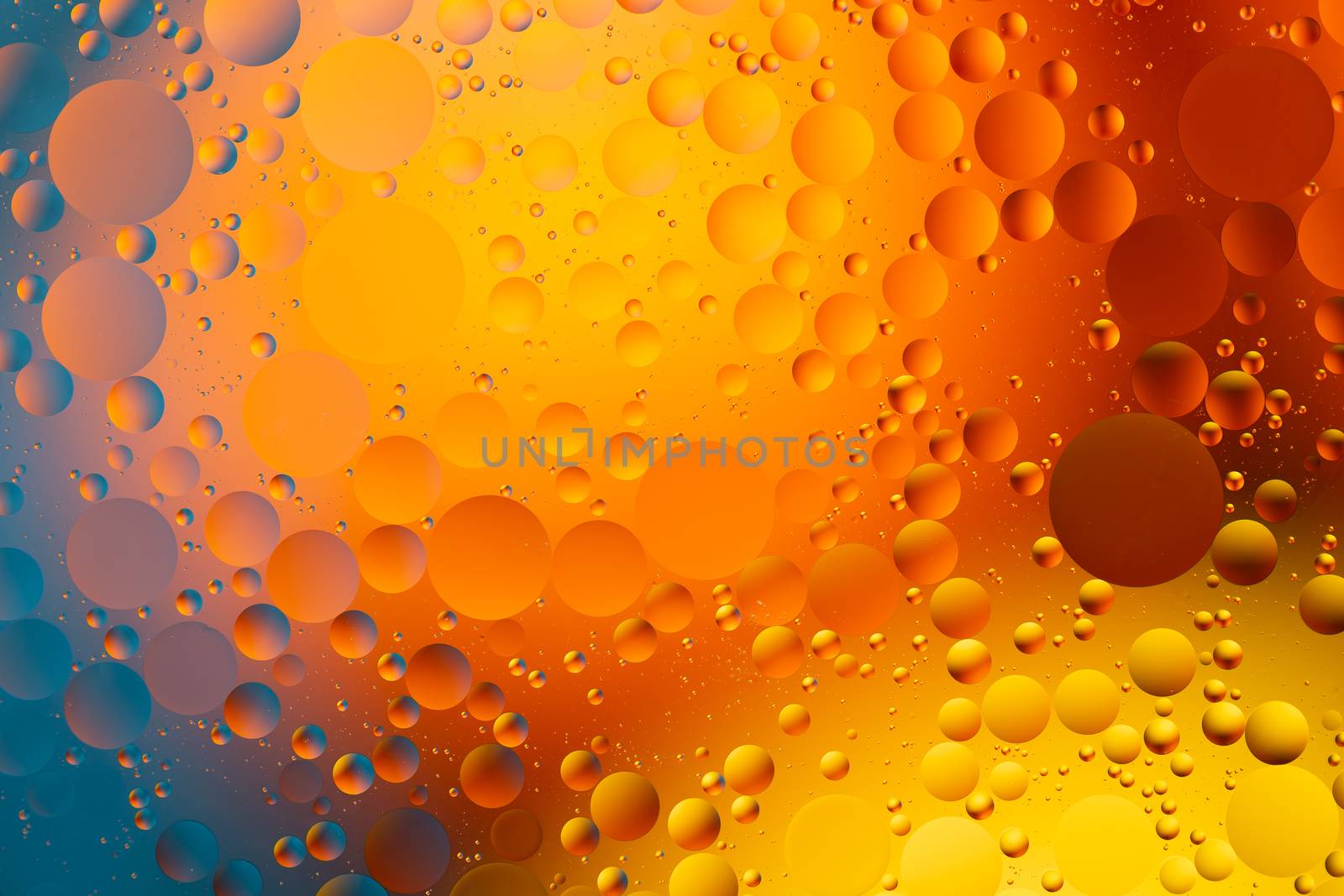 Close-up water and oil abstract in a rainbow lighting effect