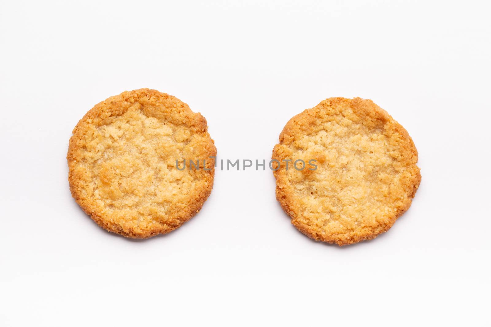 Oatmeal cookies on a white background, food