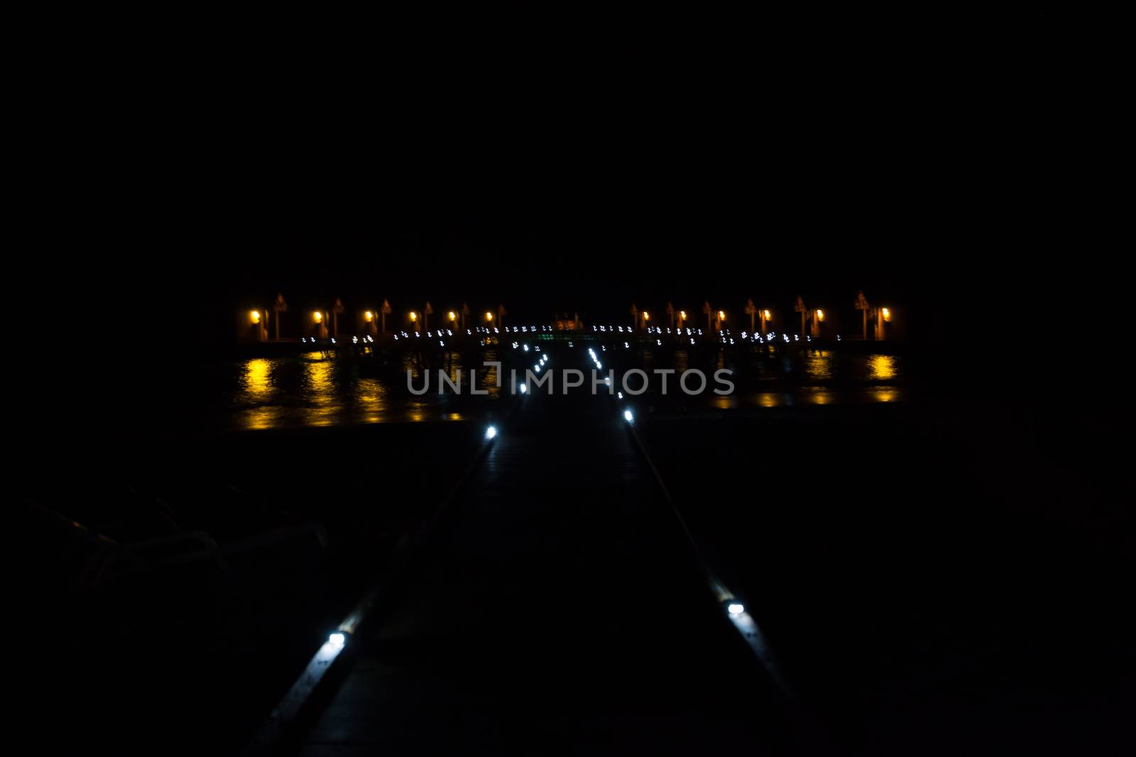 View to the island in the night