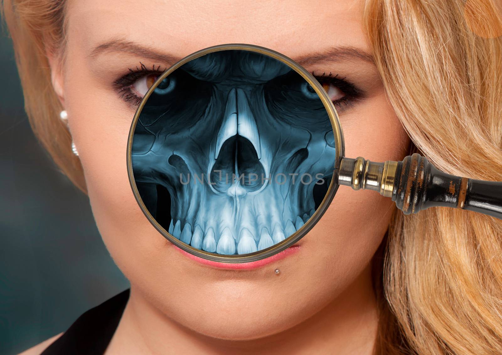 The X-rays of individual areas of a human face