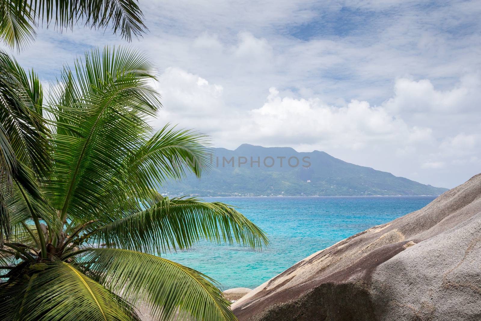 View to an another tropical island in the Indian ocean