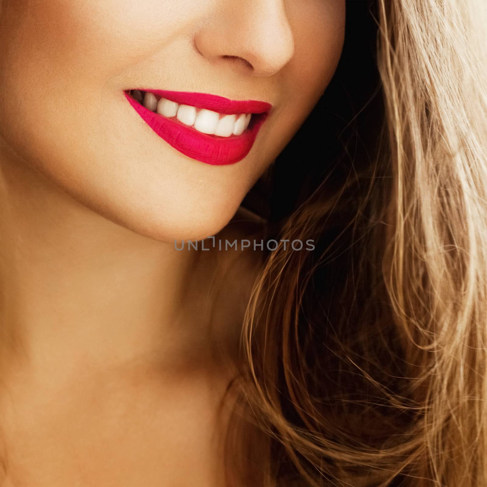 Healthy female smile with perfect natural white teeth, beauty fa by Anneleven