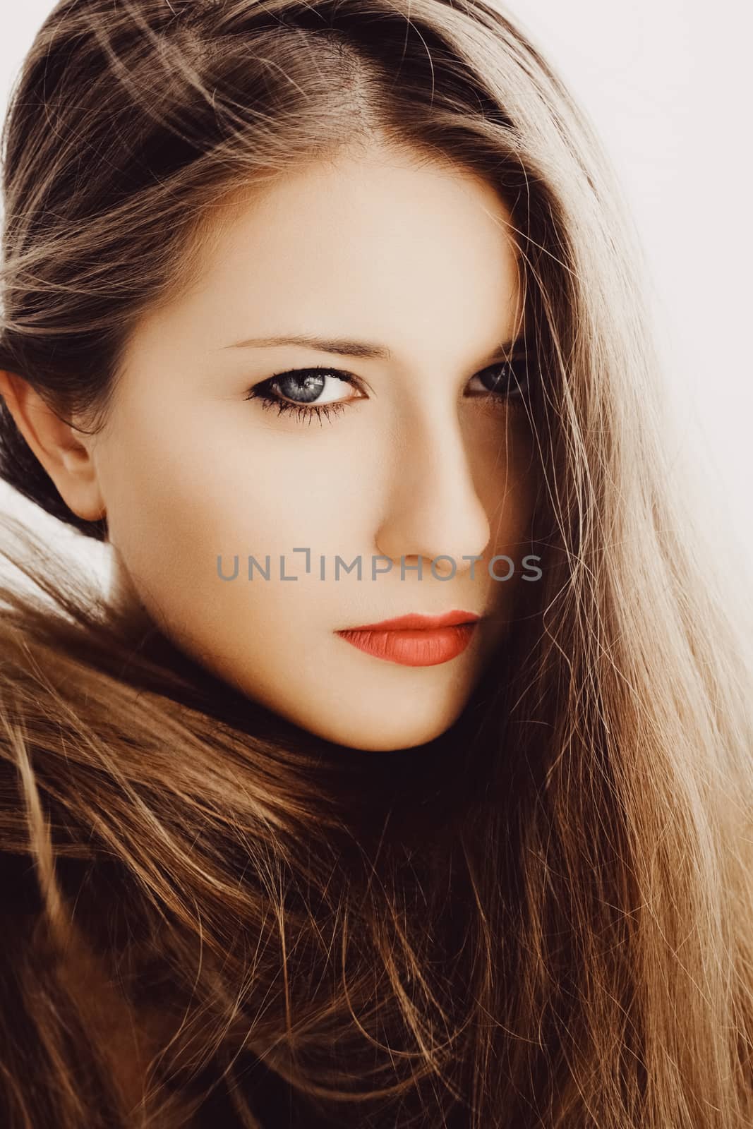 Beauty portrait of a woman with classy makeup look and perfect s by Anneleven