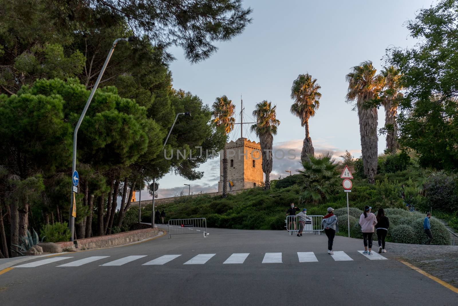 Barcelona , Spain : September 26 , 2020 : Montjuic Castle is an old military fortress, with roots dating back to 1640, built on top of Montjuïc hill in Barcelona