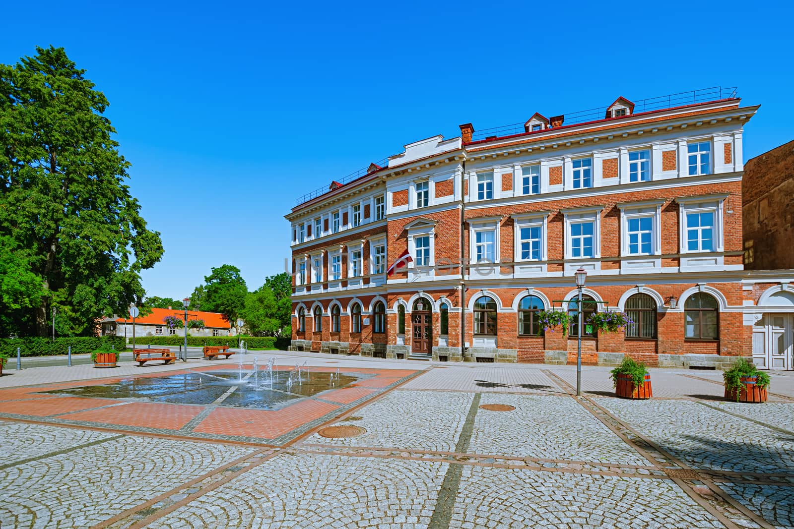 Historic house on the square in Cesis, Latvia