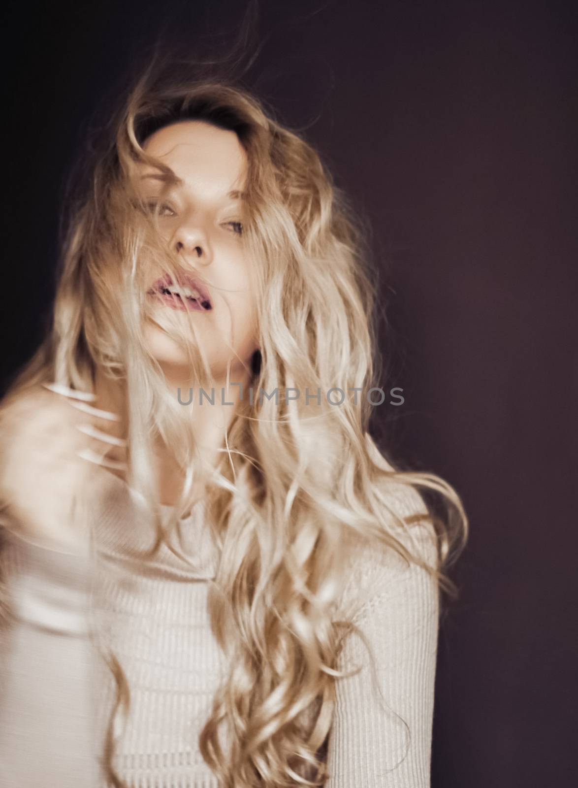 Beauty portrait of young woman, long blonde hairstyle and natura by Anneleven