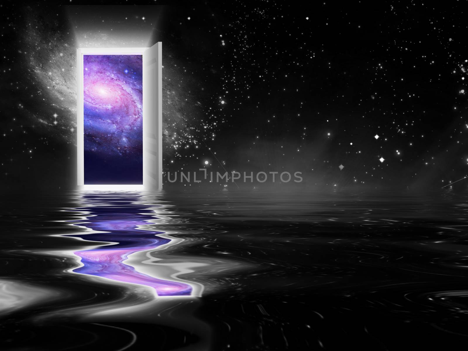 Portal to another universe. 3D rendering