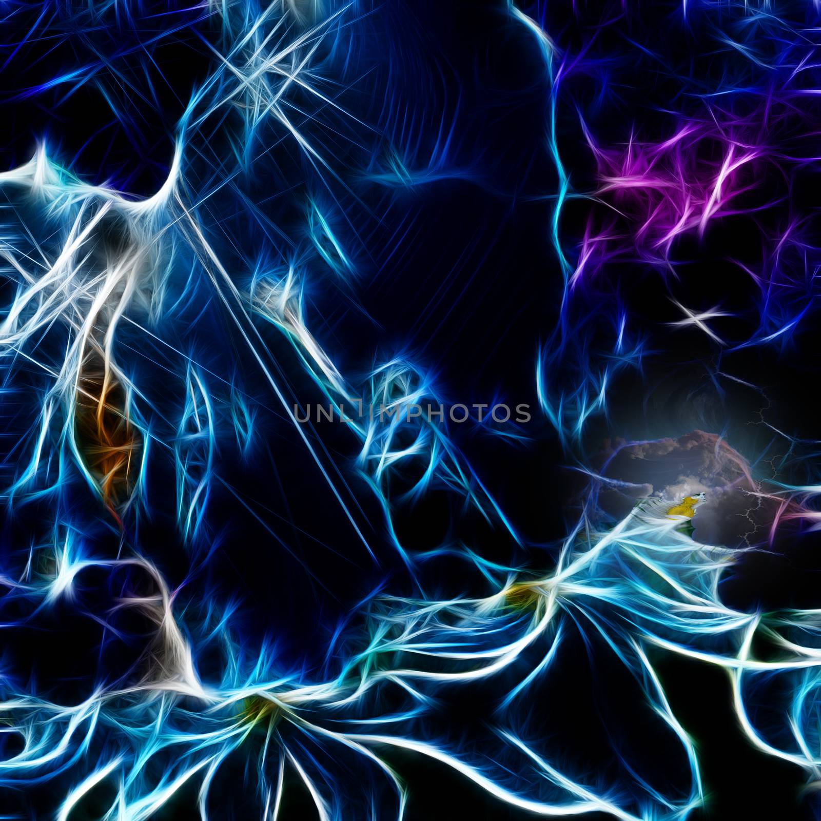 Abstract lights background. 3D rendering