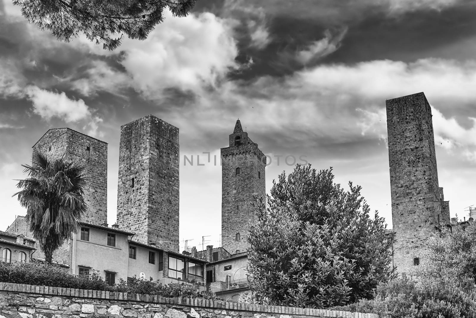 Scenic skyline in the medieval town of San Gimignano, Italy by marcorubino