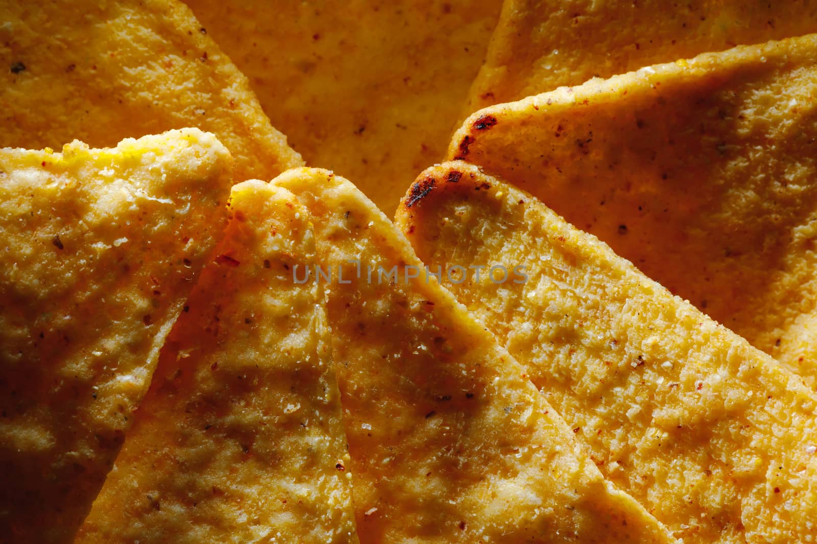 mexican nachos tortilla chips, close-up view by nikkytok