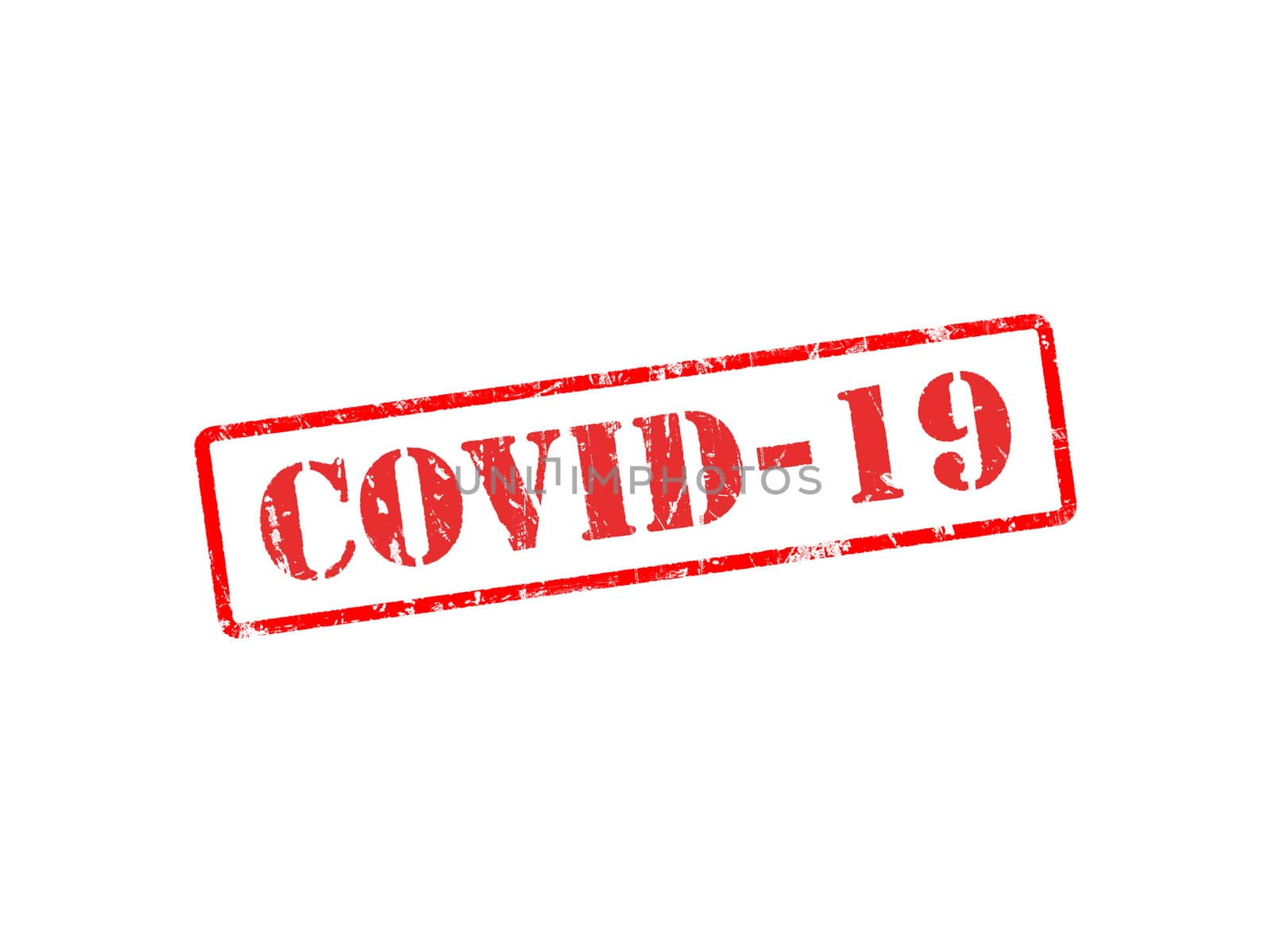 Red rubber stamp Covid-19 symbol of virus crisis