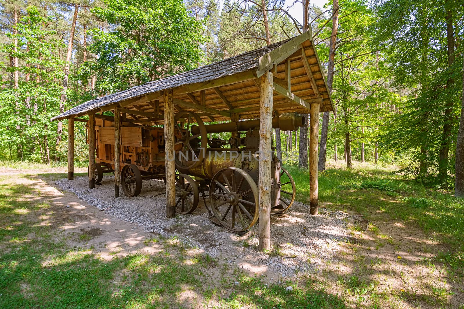 Old lokomobile in the shed