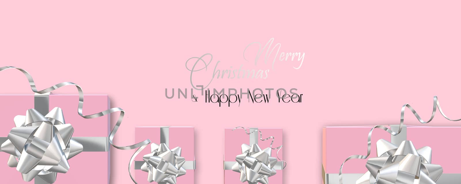 Christmas New Year banner with gift boxes by NelliPolk