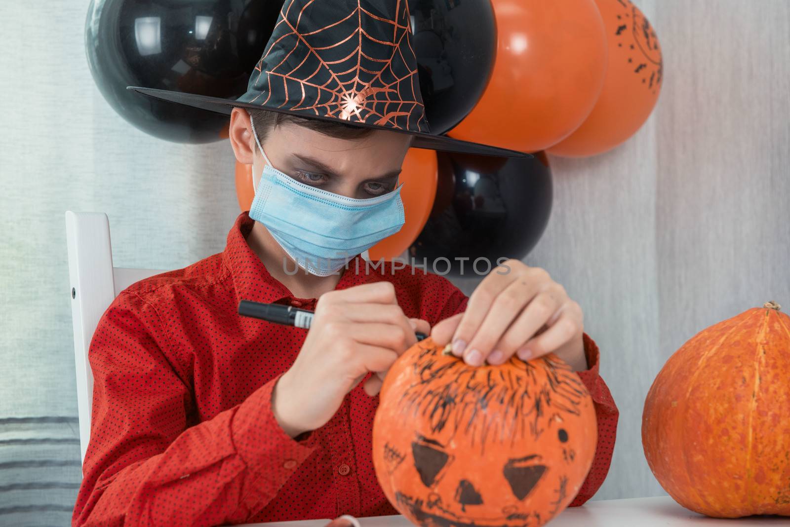 Halloween carnival with new reality with pandemic concept. by rusak