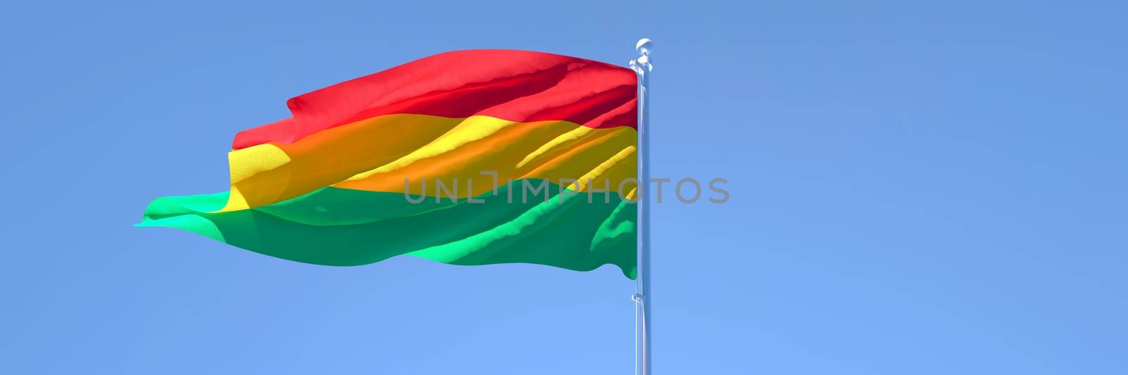 3D rendering of the national flag of Bolivia waving in the wind by butenkow