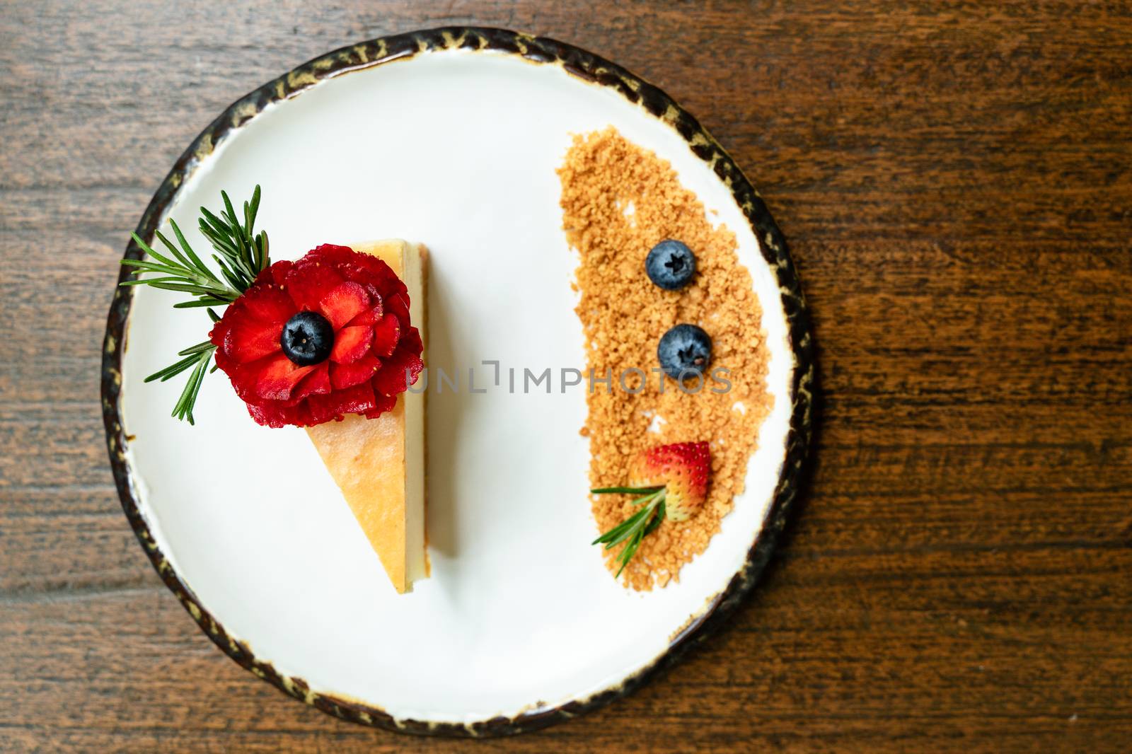 Top view photos of beautifully decorated cakes on white tiled pl by ToonPhotoClub