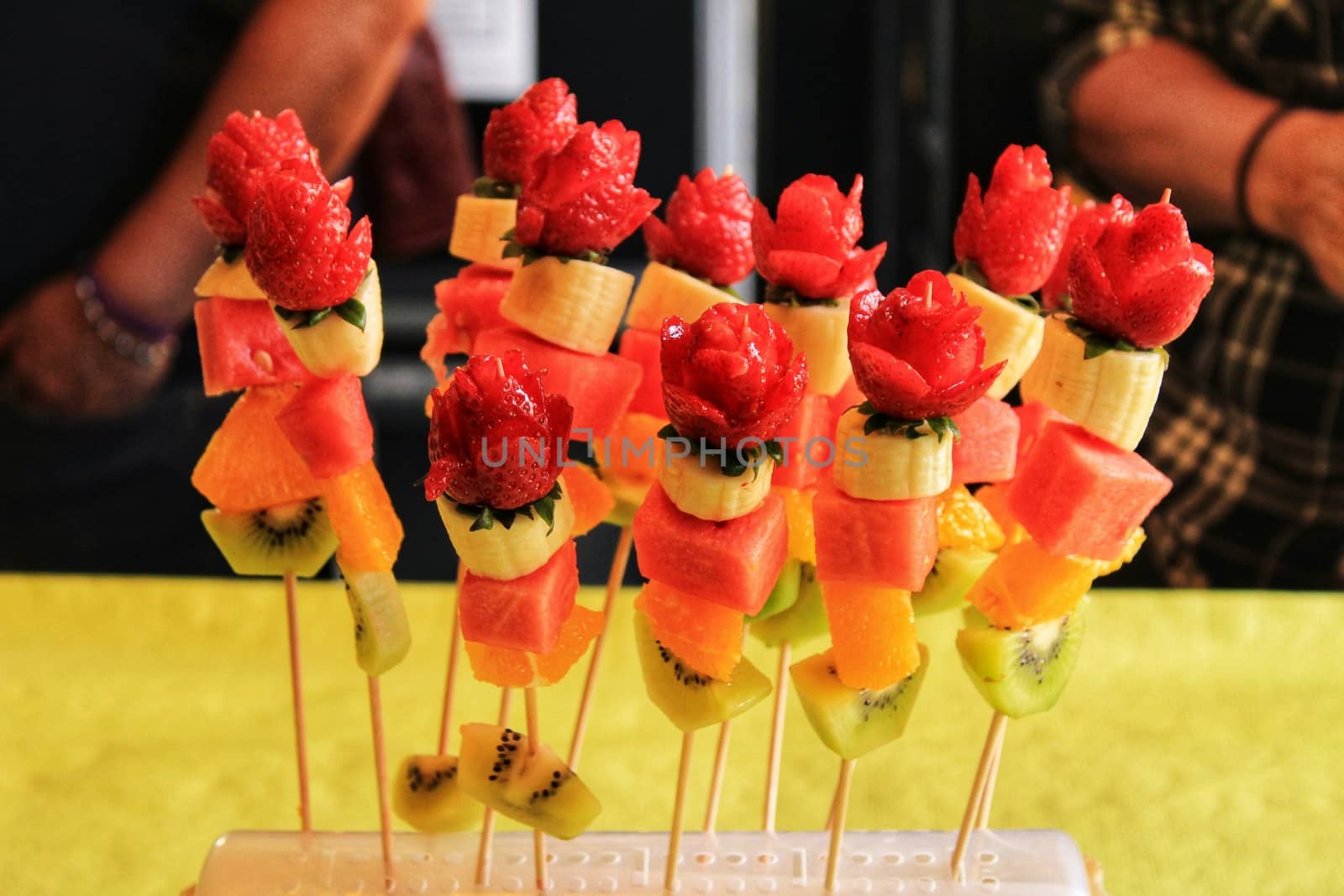 Colorful fruit skewers by soniabonet