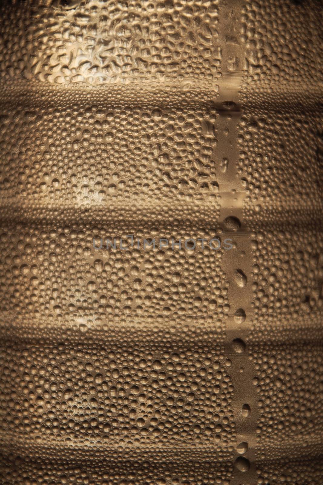 Plastic bottle texture with condensed drops. Background image.