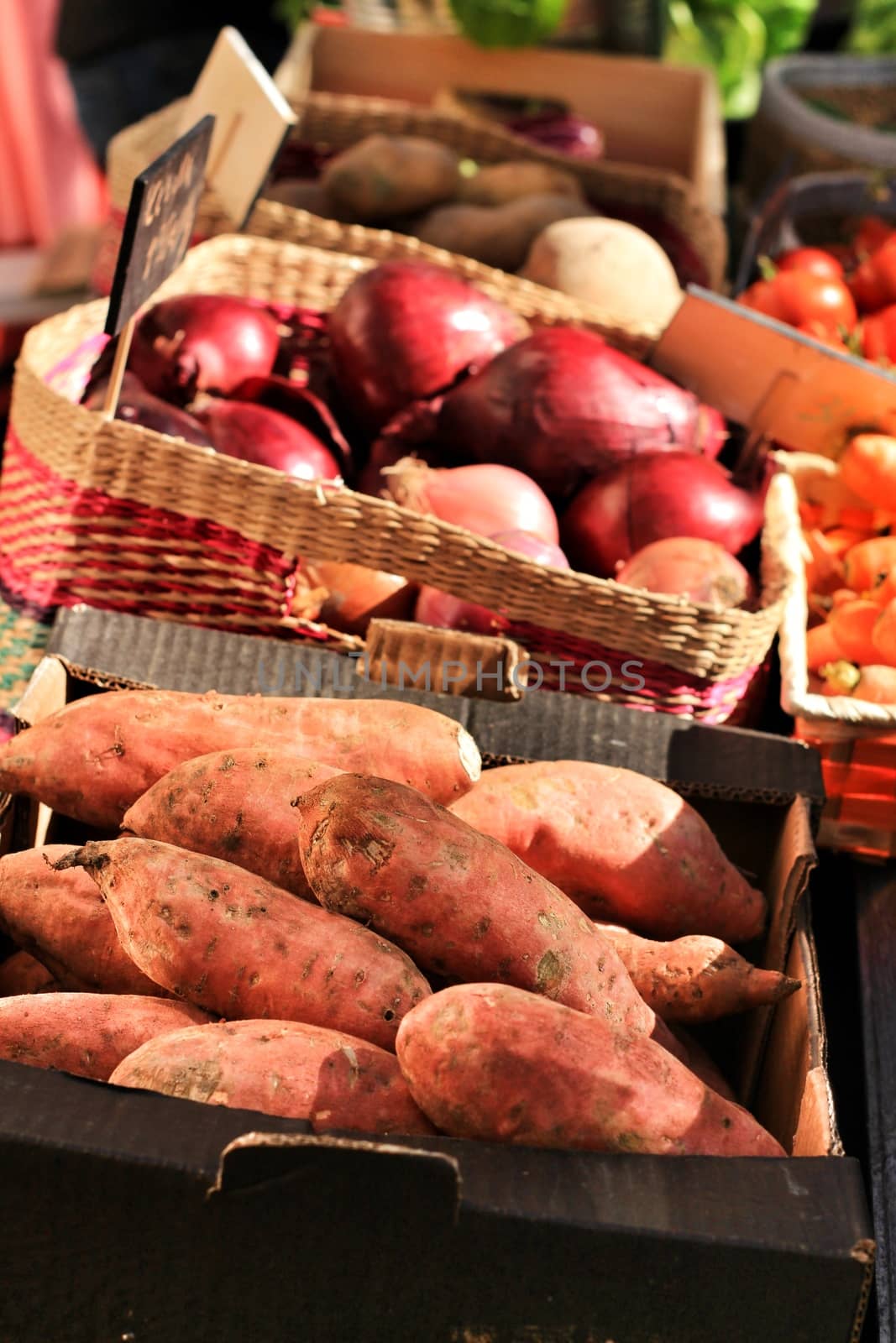 Vegetables for sale at a ecological market stall by soniabonet