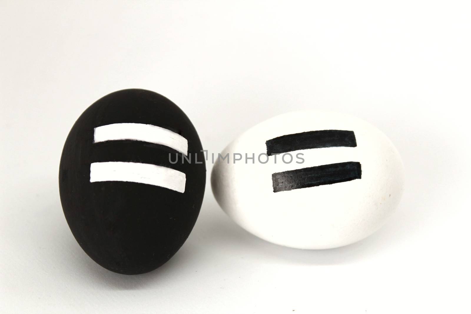 Easter Eggs painted for the elimination of Racial Discrimination Day white background
