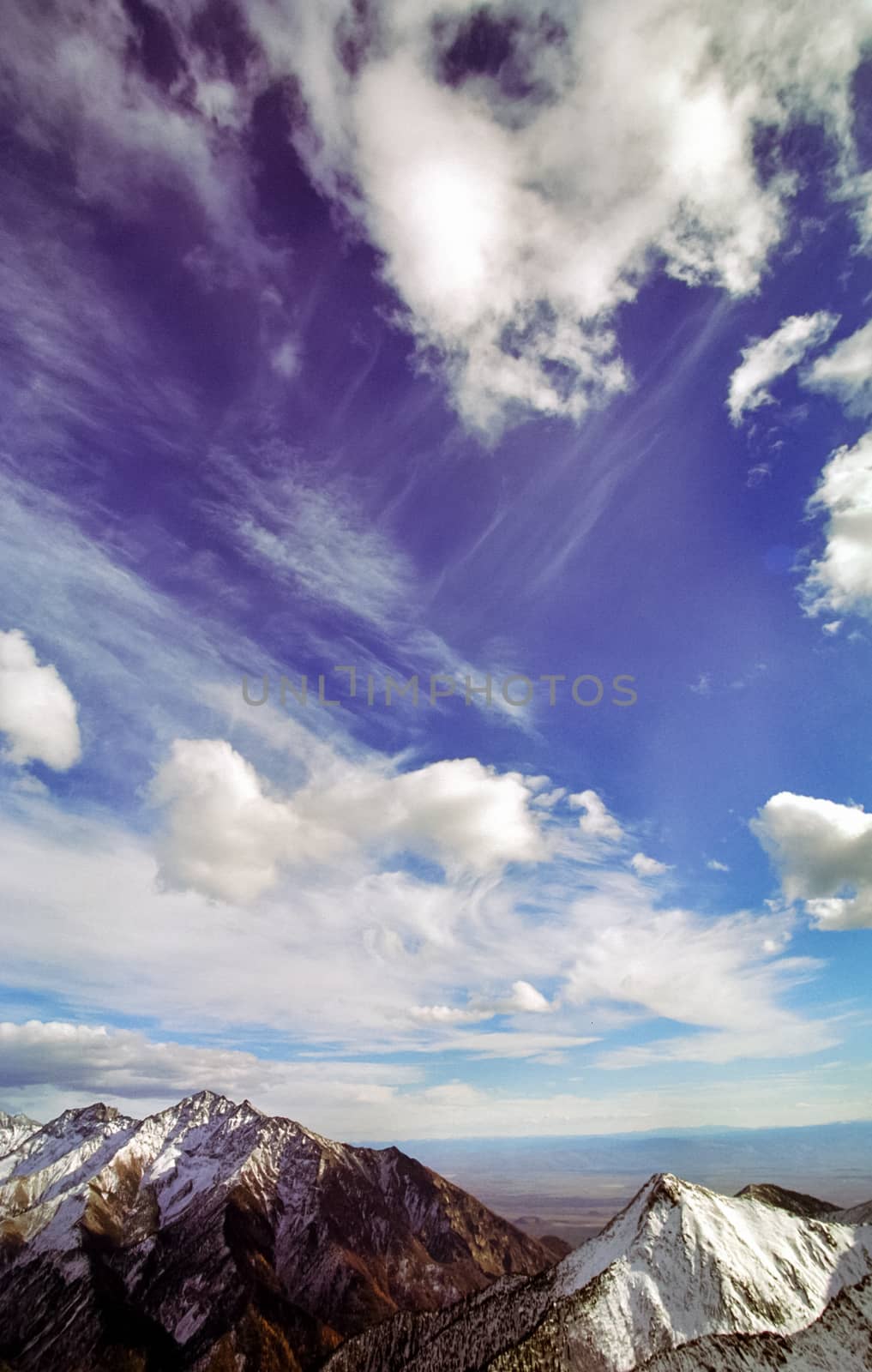 Mount Sayan in winter in the snow. The nature of the mountains is sayan.