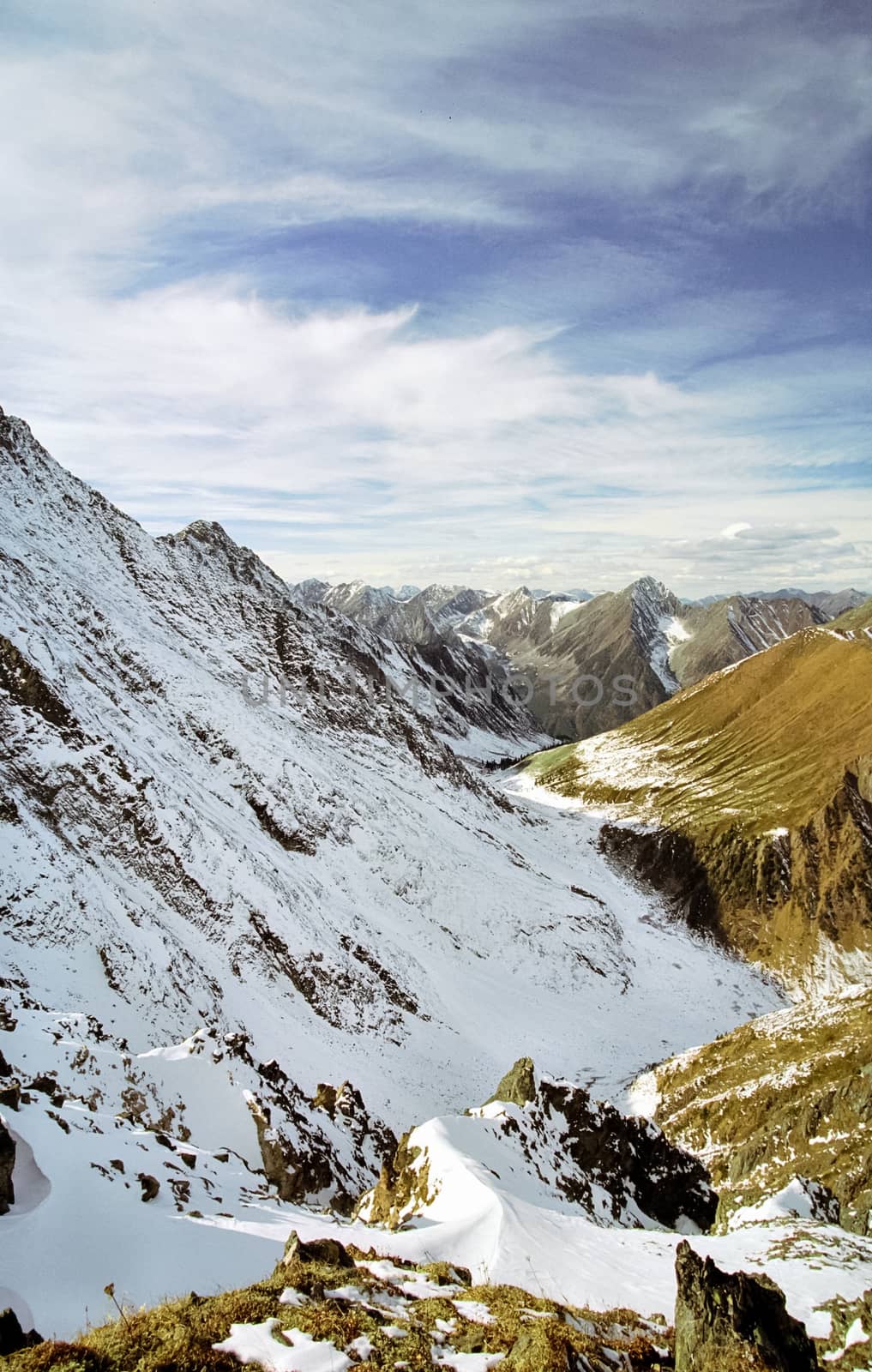 Mount Sayan in winter in the snow. The nature of the mountains is sayan.