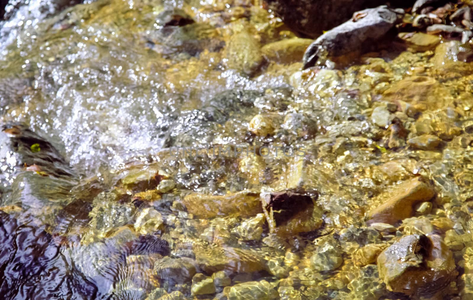 Mountain river. Stones and water of a mountain river. The mountains are said.