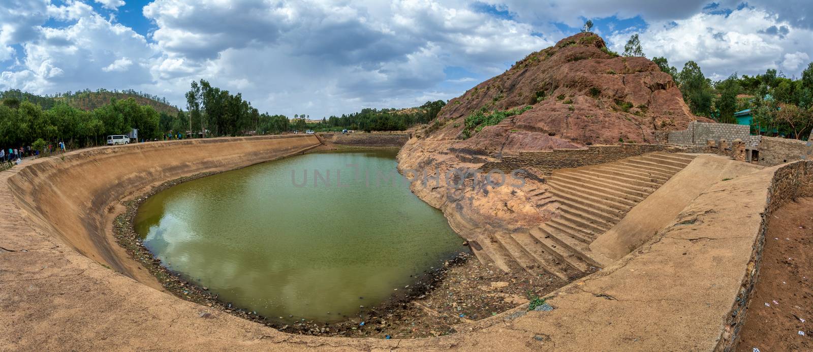 May Shum cistern, built by queen of Sheba in first millennium BC, Queen Of Sheba Swimming Pool, Aksum Ethiopia, Unesco heritage site