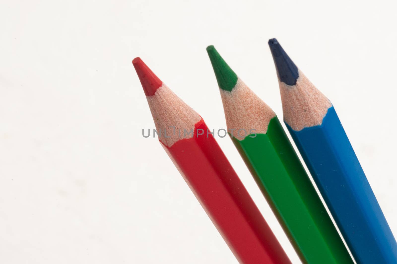 Red, green and blue pencils by Haspion