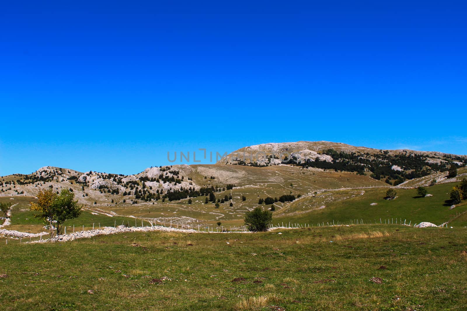 Landscape on the mountain. Autumn. Bjelasnica Mountain, Bosnia and Herzegovina.