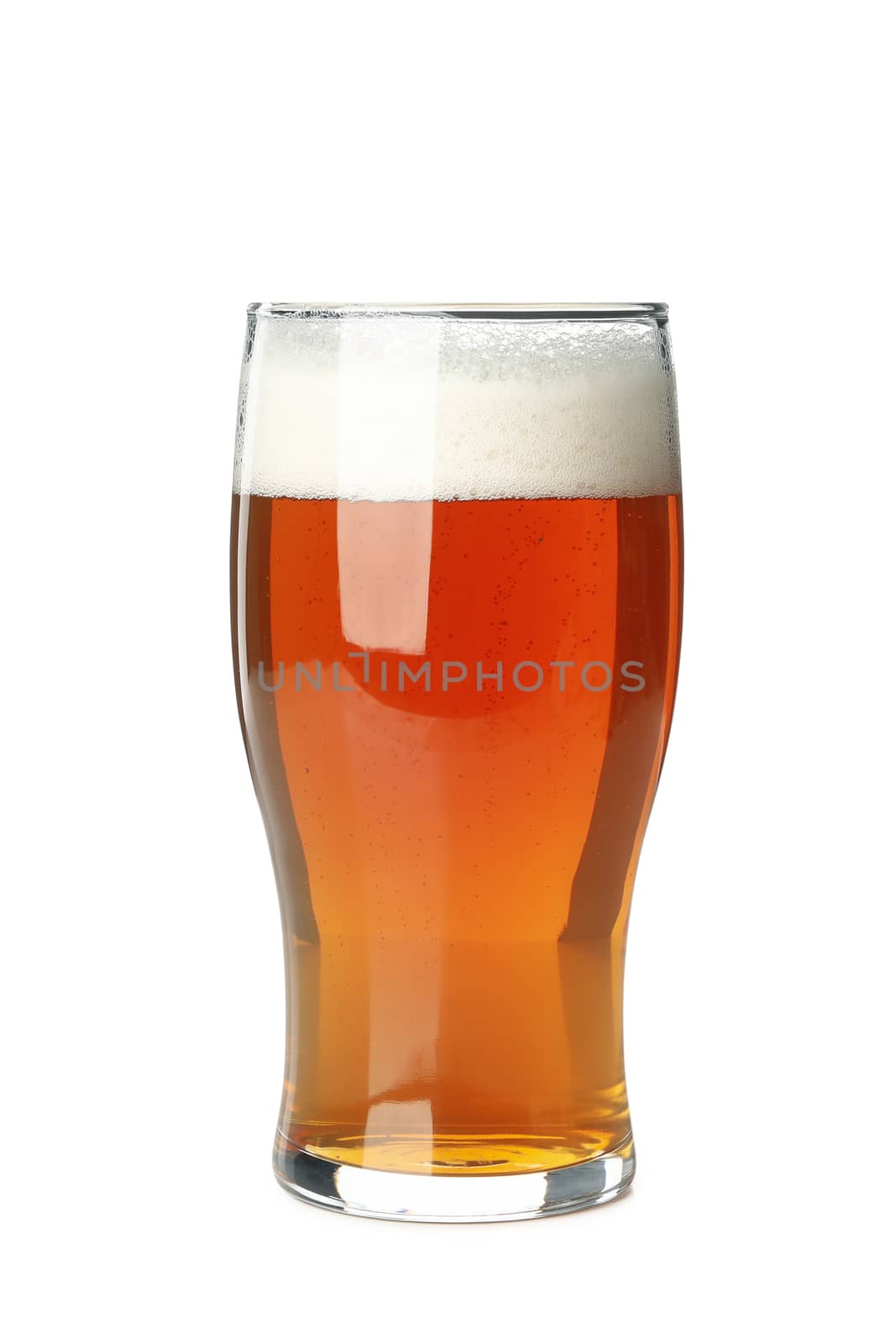 Glass of beer isolated on white background